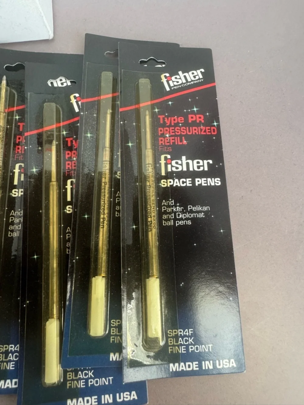 Fisher Type PP Pressurized Pen Refills - Black Set of 8